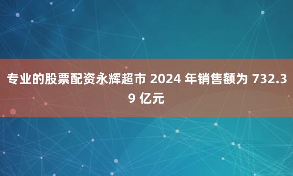 专业的股票配资永辉超市 2024 年销售额为 732.39 亿元