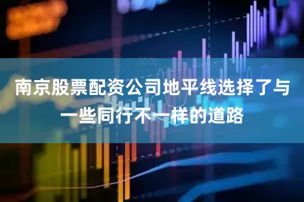 南京股票配资公司地平线选择了与一些同行不一样的道路